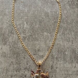 Gold Butterfly Pendant Necklace